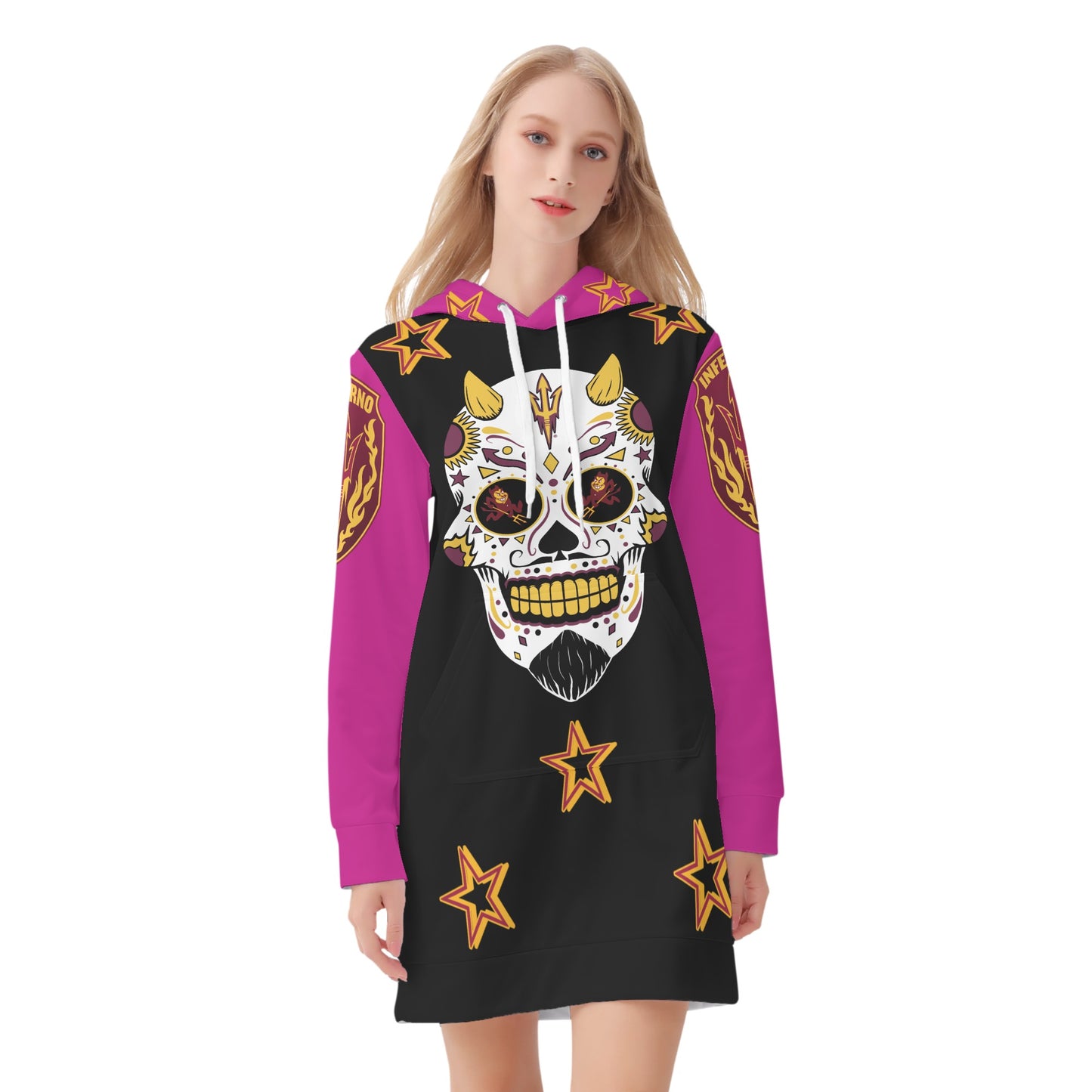 Sun Devil S.O.S Inferno Edition Womens Purple/Black Hoodie Dress