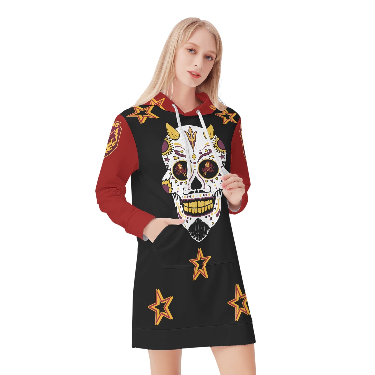 Sun Devil S.O.S Inferno Edition Womens Maroon/Black Hoodie Dress