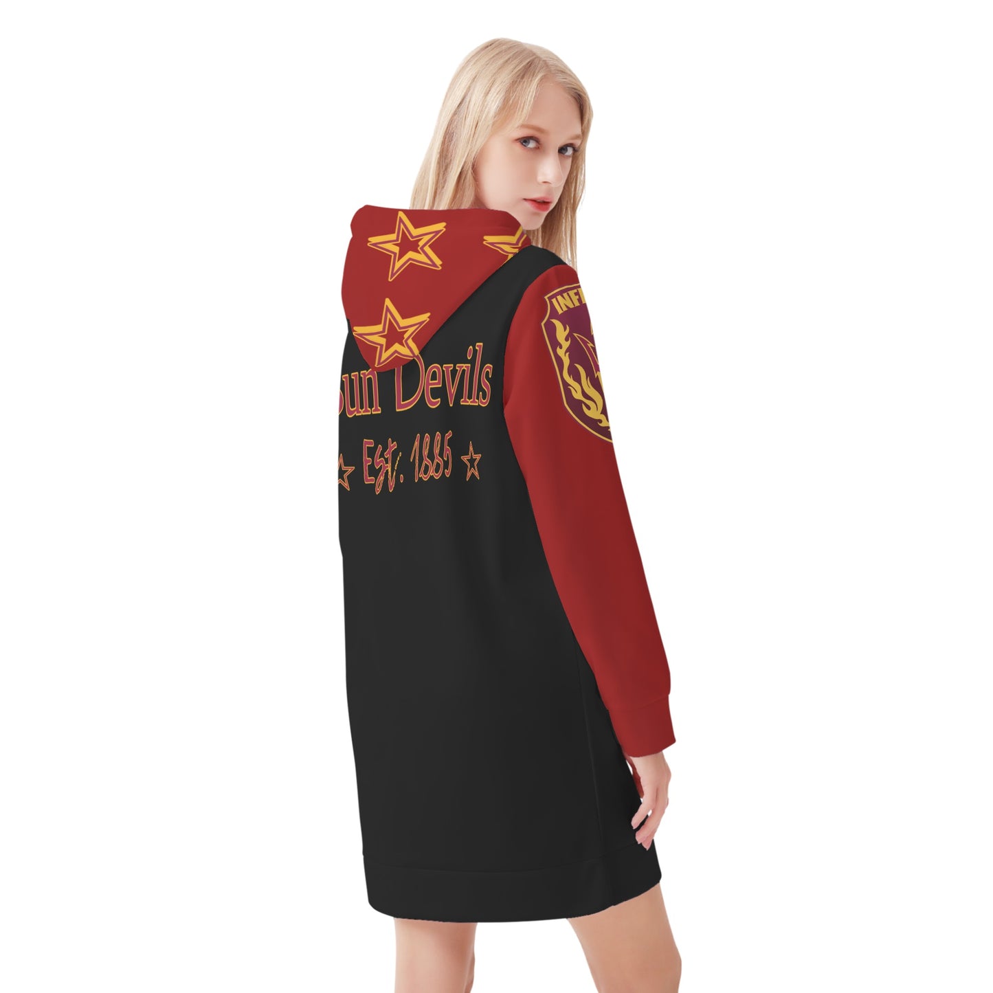 Sun Devil S.O.S Inferno Edition Womens Maroon/Black Hoodie Dress