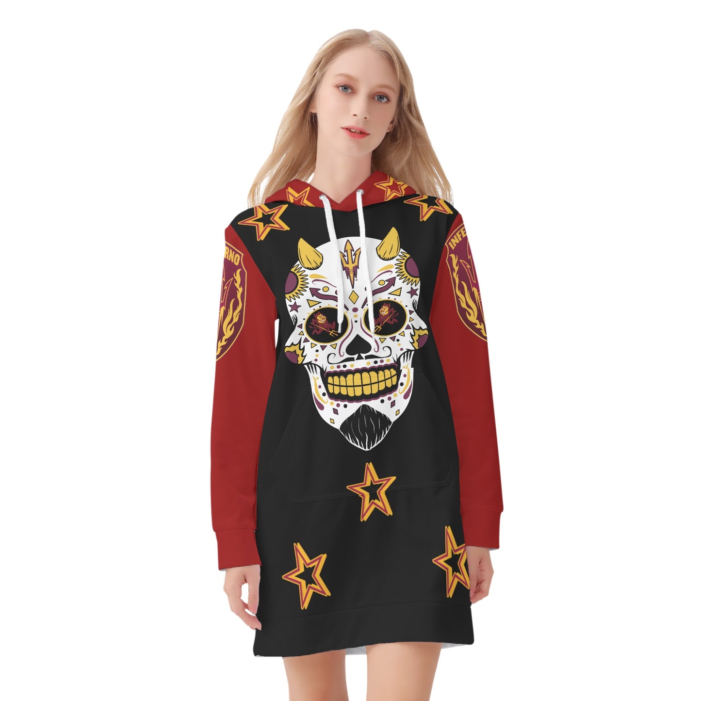 Sun Devil S.O.S Inferno Edition Womens Maroon/Black Hoodie Dress