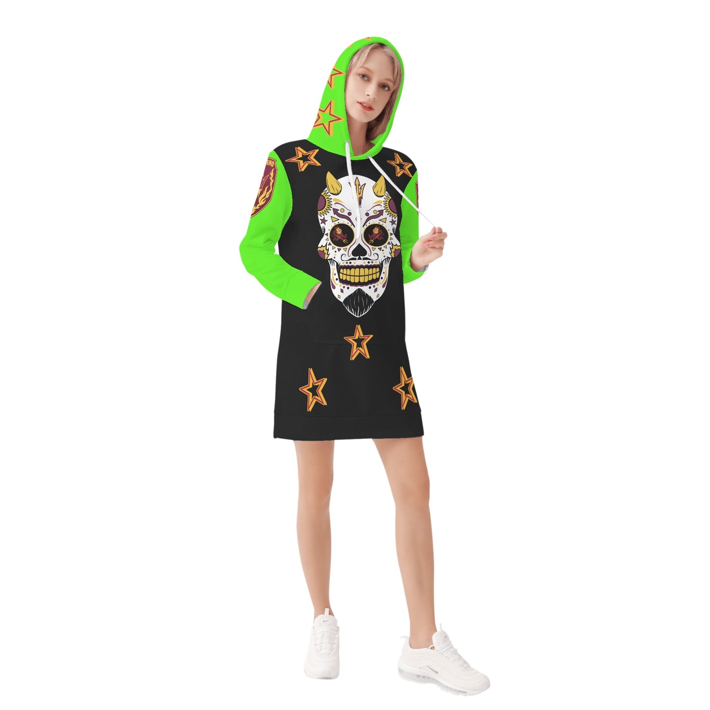 Sun Devil S.O.S Inferno Edition Womens GooGreen/Black Hoodie Dress