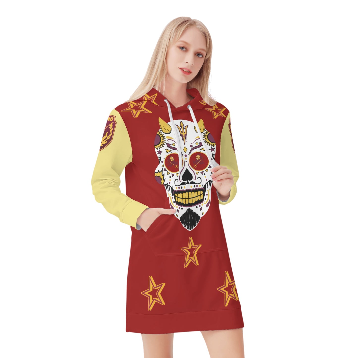 Sun Devil S.O.S Inferno Edition Womens Tan/Maroon Hoodie Dress