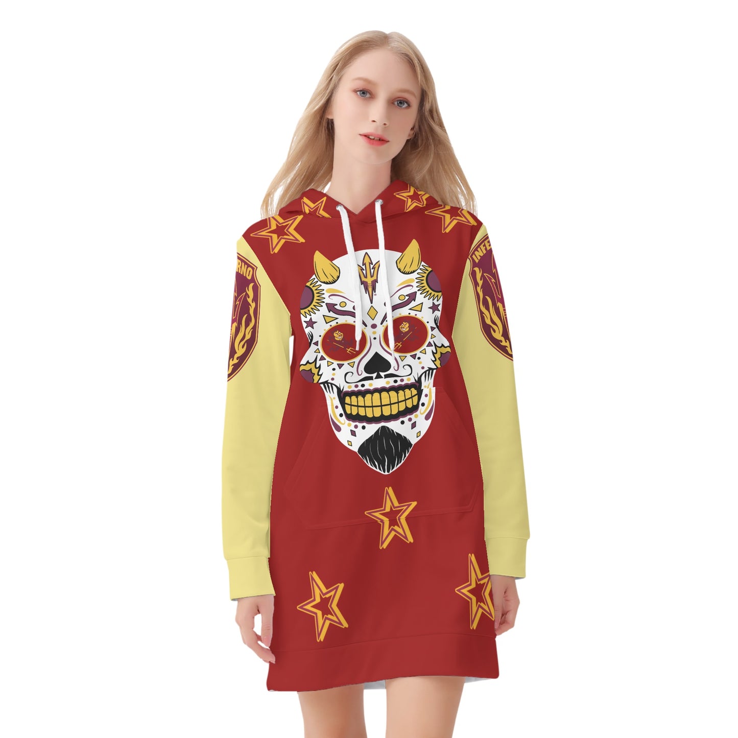 Sun Devil S.O.S Inferno Edition Womens Tan/Maroon Hoodie Dress