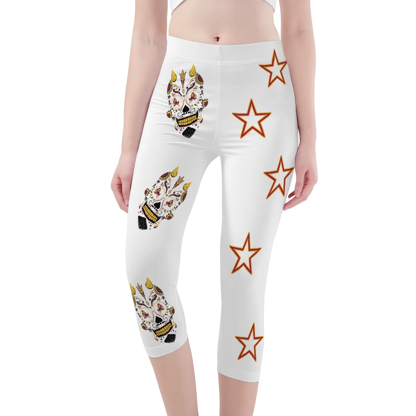 Sun Devil S.O.S Edition Womens Workout  White Yoga Leggings