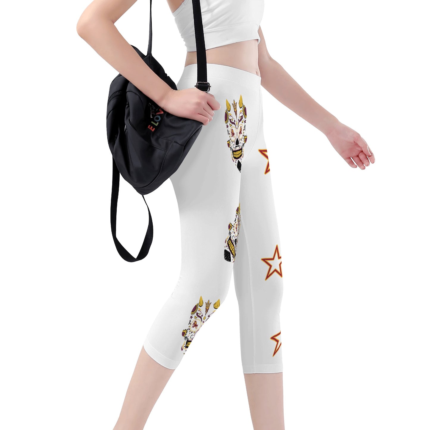 Sun Devil S.O.S Edition Womens Workout  White Yoga Leggings