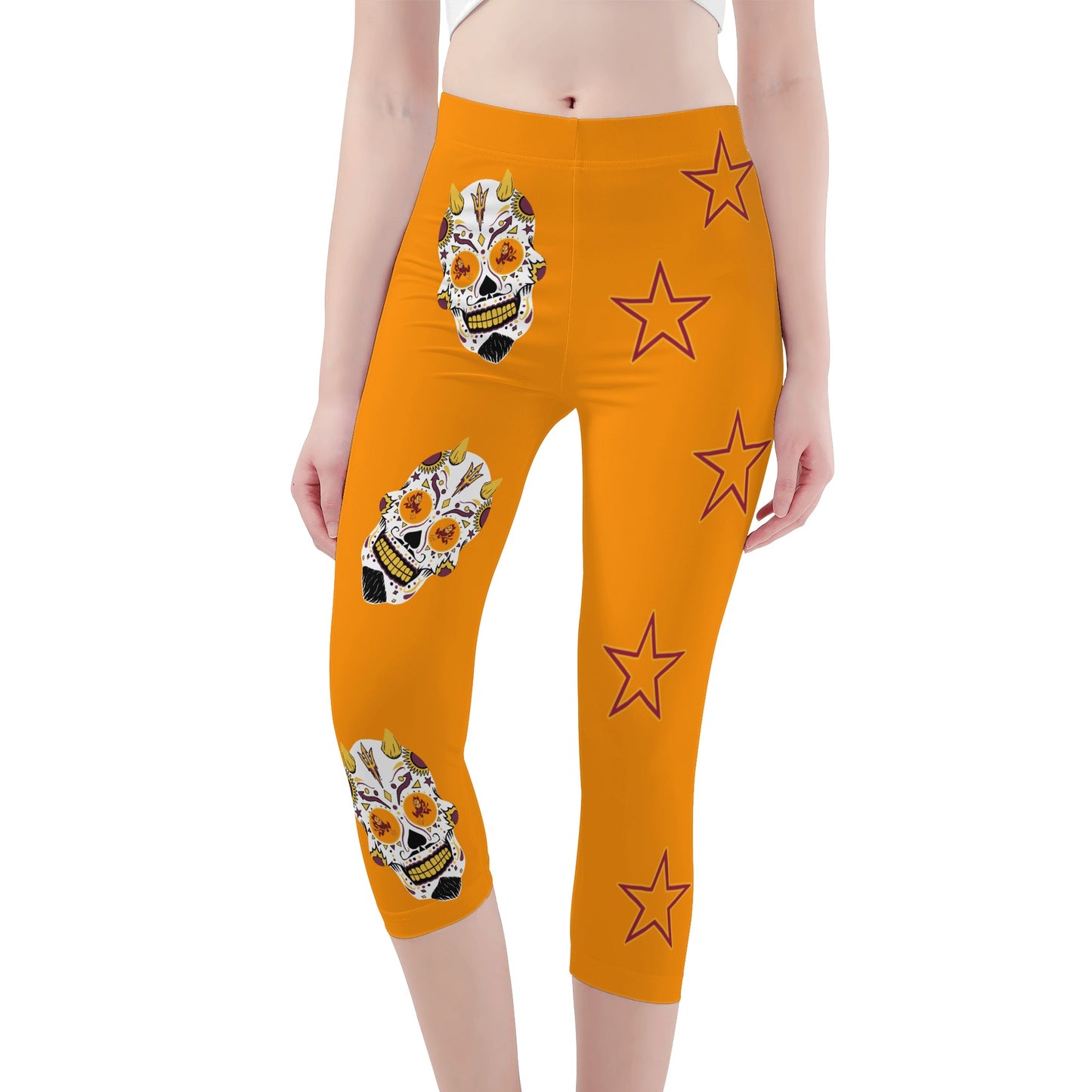 Sun Devil S.O.S Edition Womens Workout  Orange Yoga Leggings