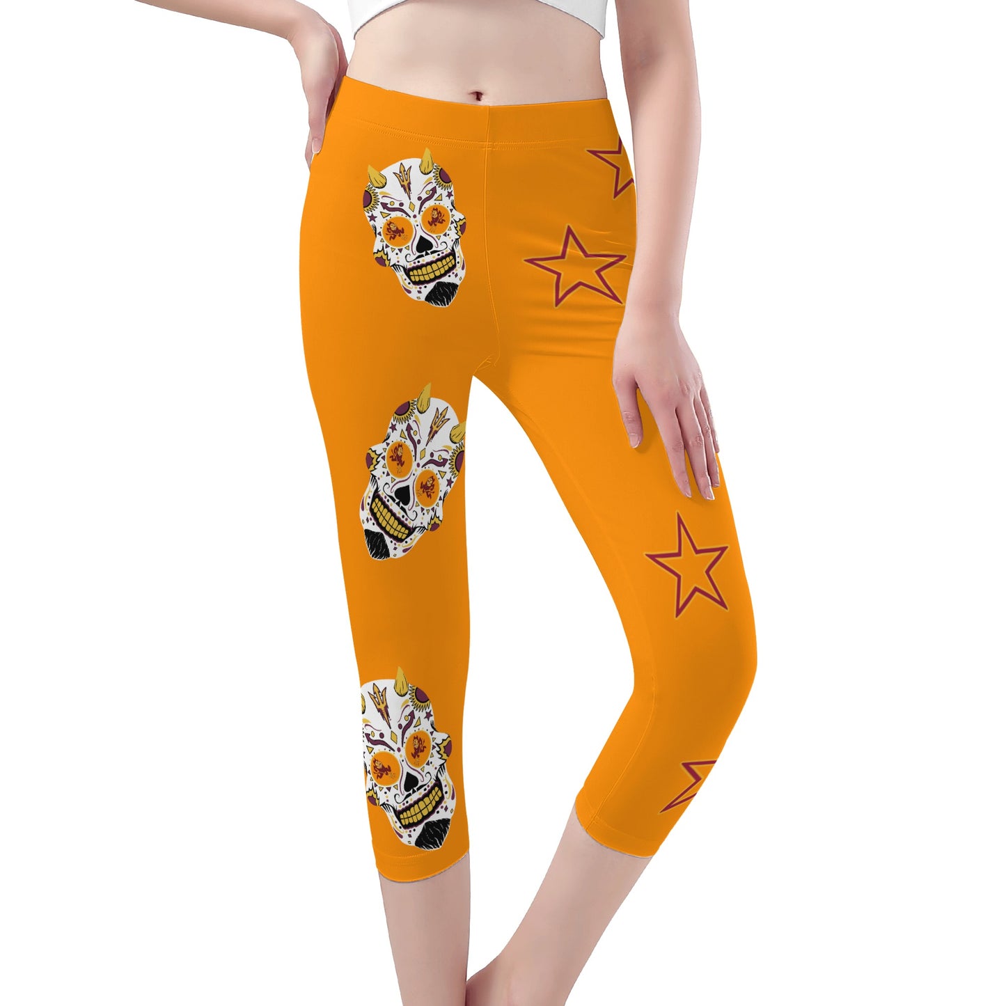 Sun Devil S.O.S Edition Womens Workout  Orange Yoga Leggings