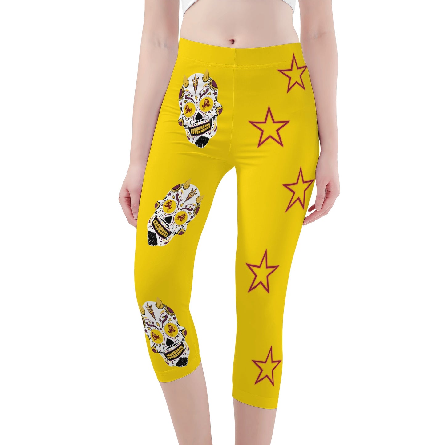 Sun Devil S.O.S Stars Edition Womens Workout  Gold Yoga Leggings