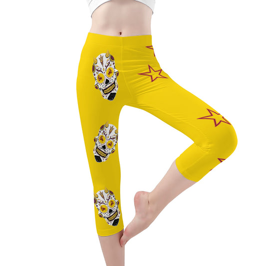 Sun Devil S.O.S Stars Edition Womens Workout  Gold Yoga Leggings