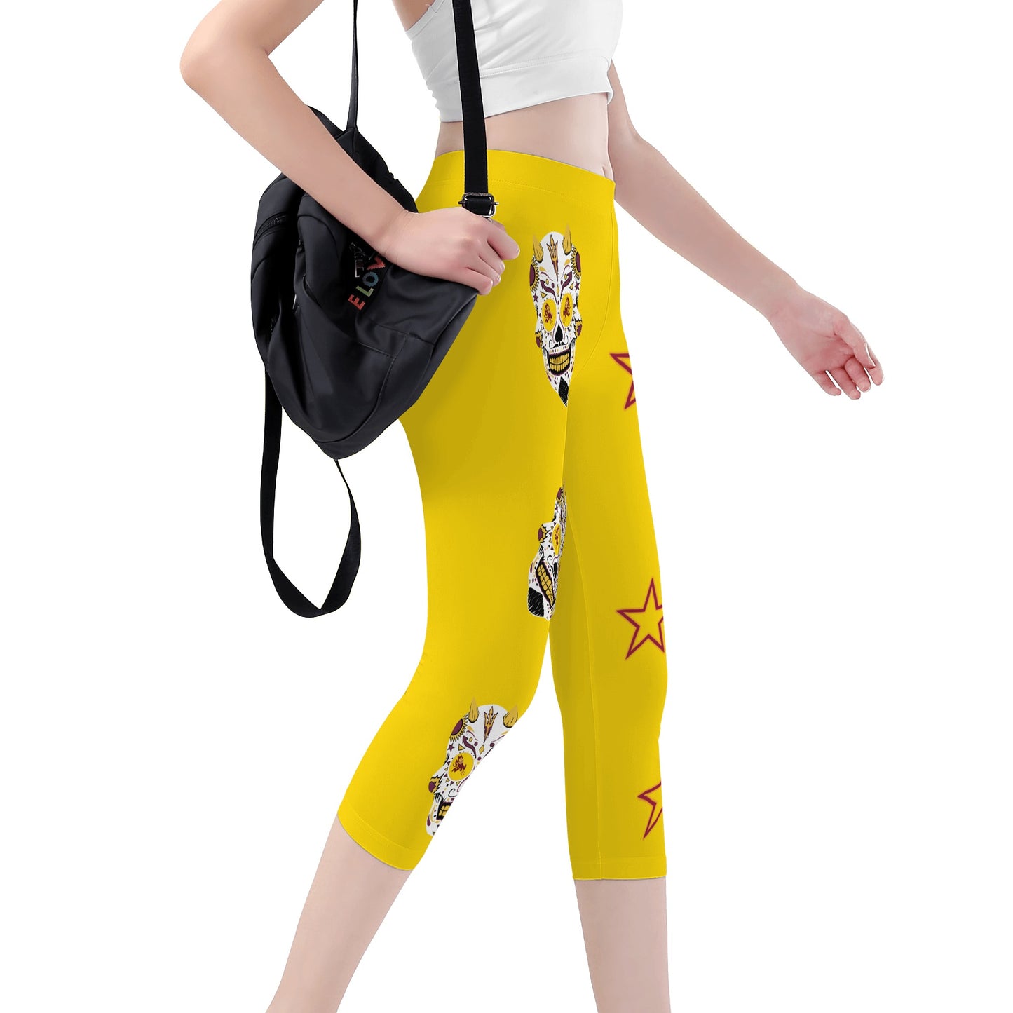 Sun Devil S.O.S Stars Edition Womens Workout  Gold Yoga Leggings