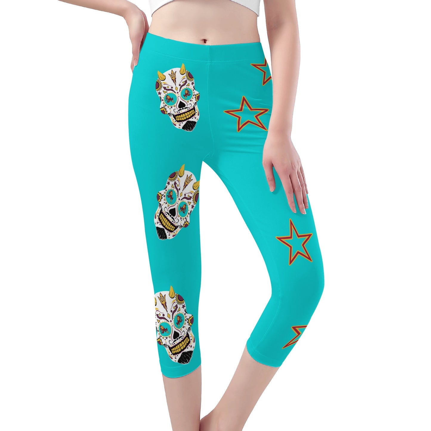 Sun Devil S.O.S Edition Womens Workout  Turquoise Yoga Leggings