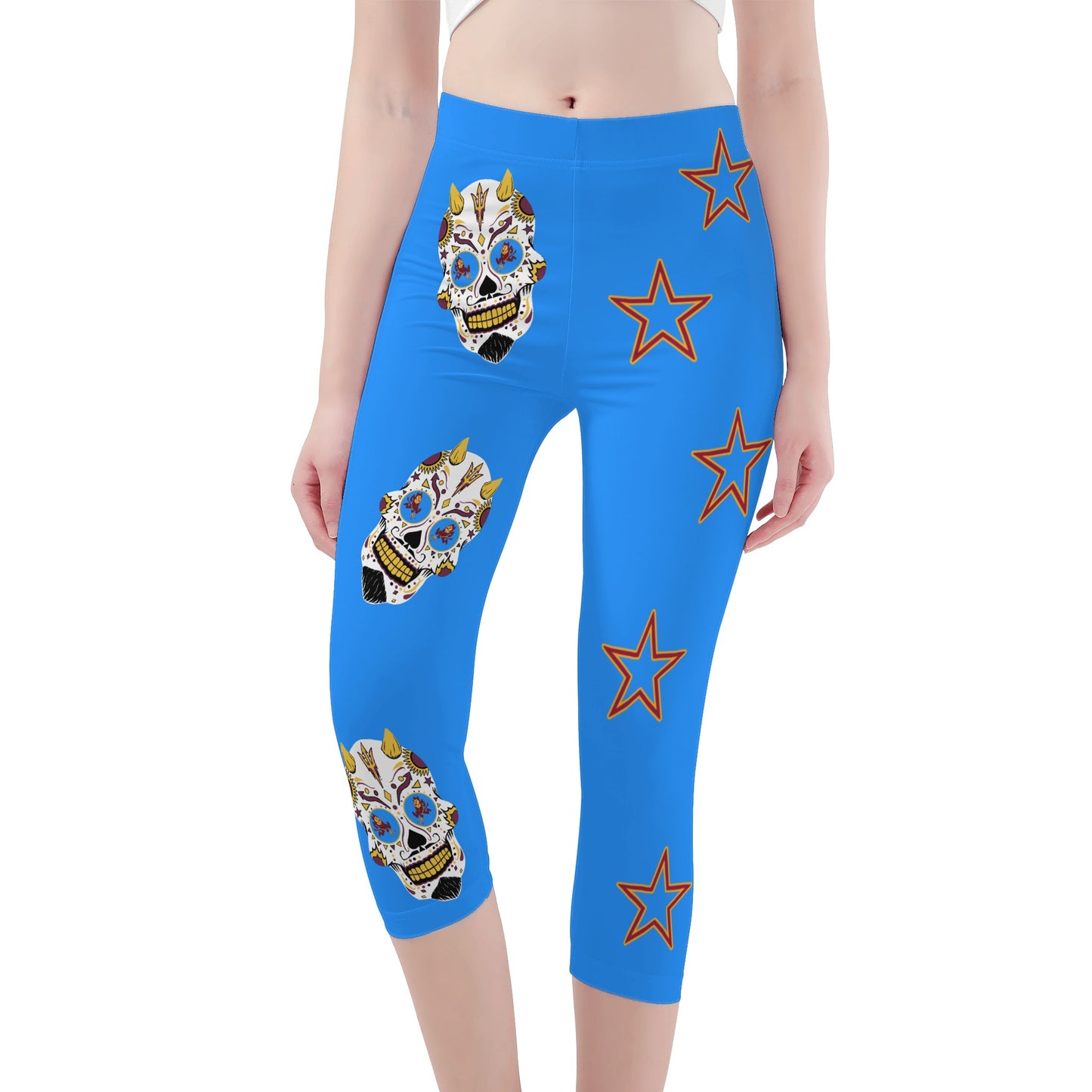 Sun Devil S.O.S Edition Womens Workout  Blue Yoga Leggings