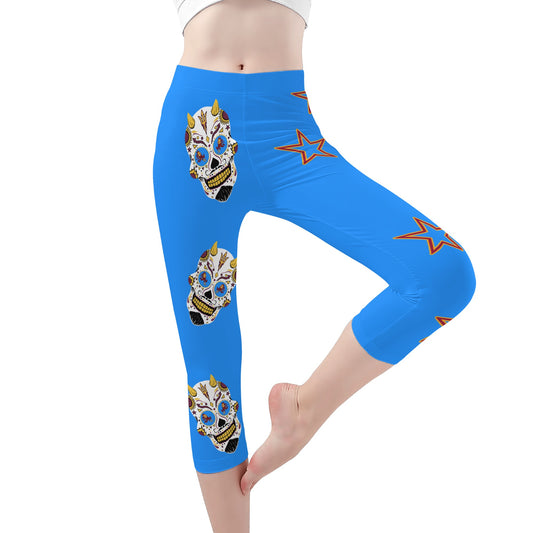 Sun Devil S.O.S Edition Womens Workout  Blue Yoga Leggings