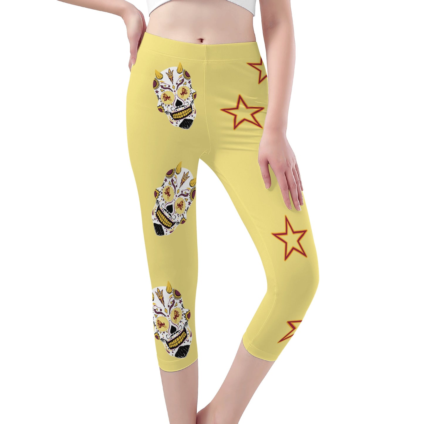 Sun Devil S.O.S Edition Womens Workout  Tan Yoga Leggings