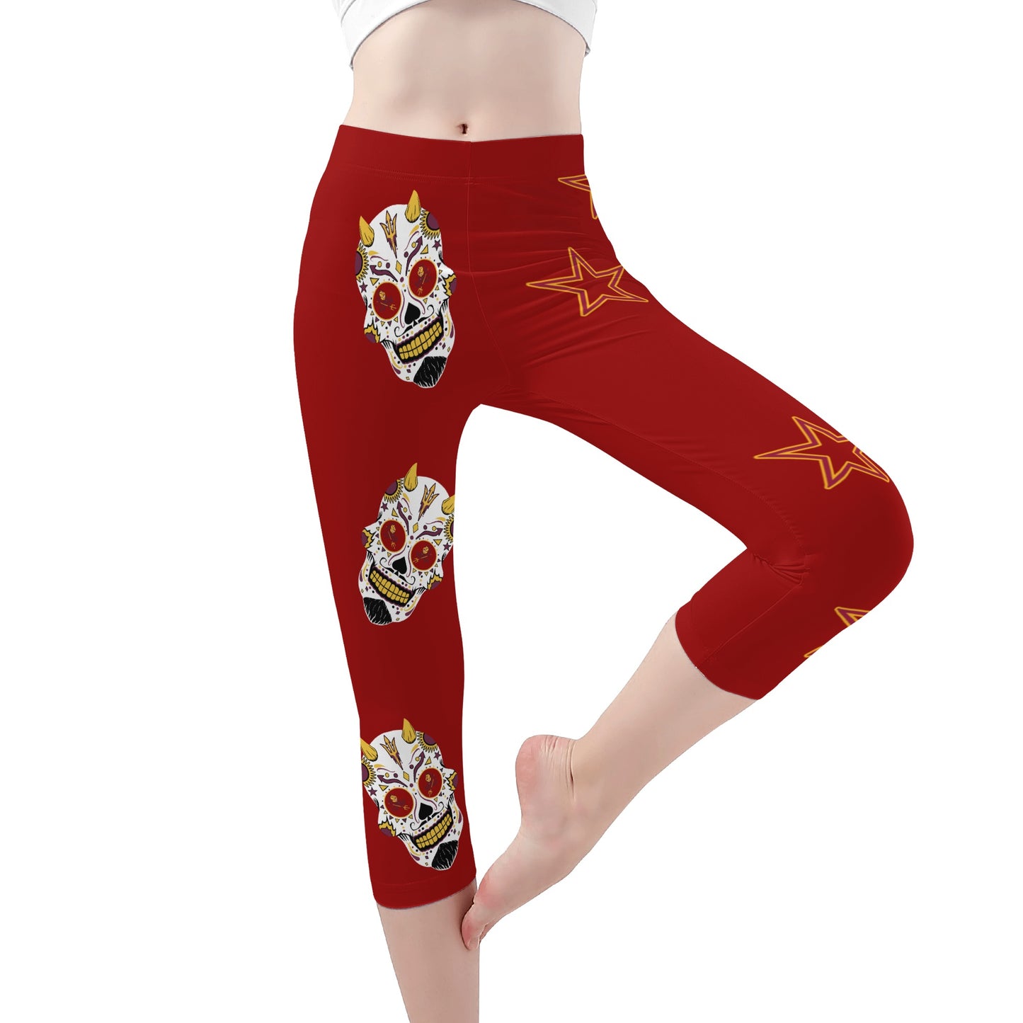 Sun Devil S.O.S Edition Womens Workout  Maroon Yoga Leggings