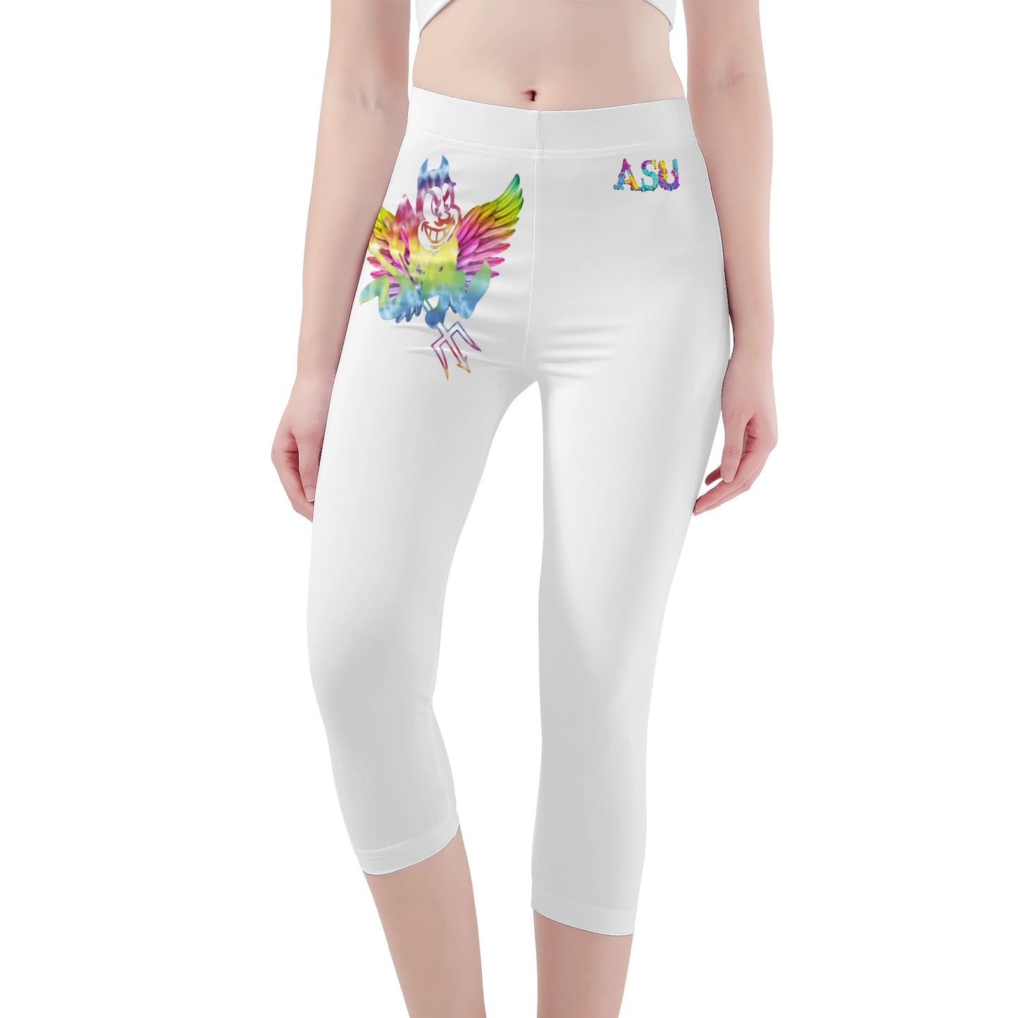 Sun Devil S.O.S Tie-Die Edition Womens Workout  White Yoga Leggings