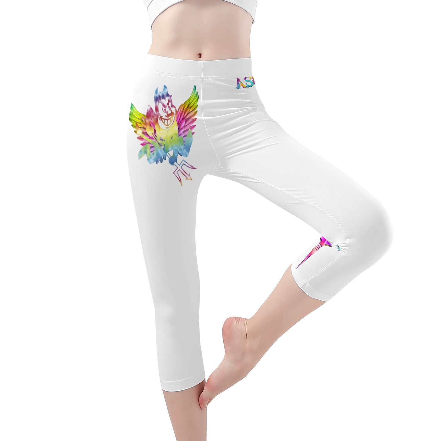 Sun Devil S.O.S Tie-Die Edition Womens Workout  White Yoga Leggings