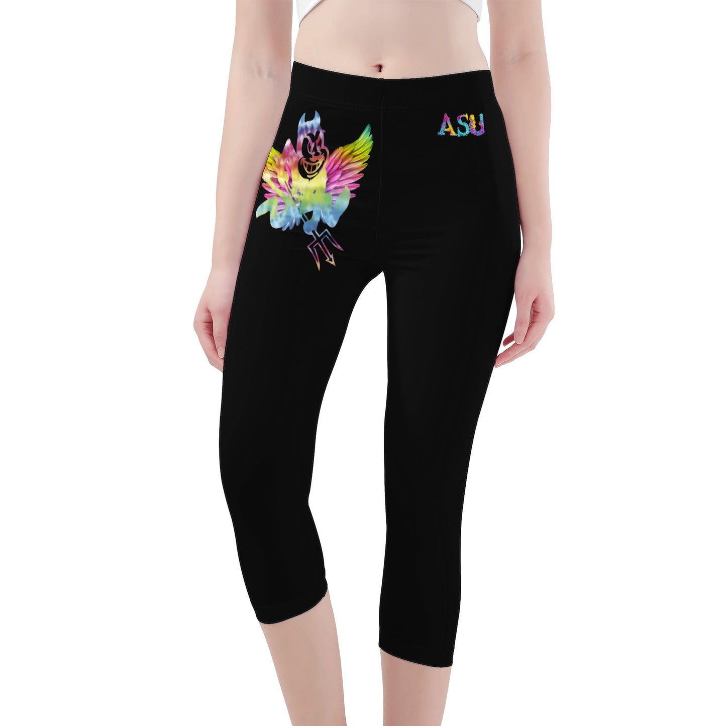 Sun Devil S.O.S Tie-Die Edition Womens Workout  Black Yoga Leggings