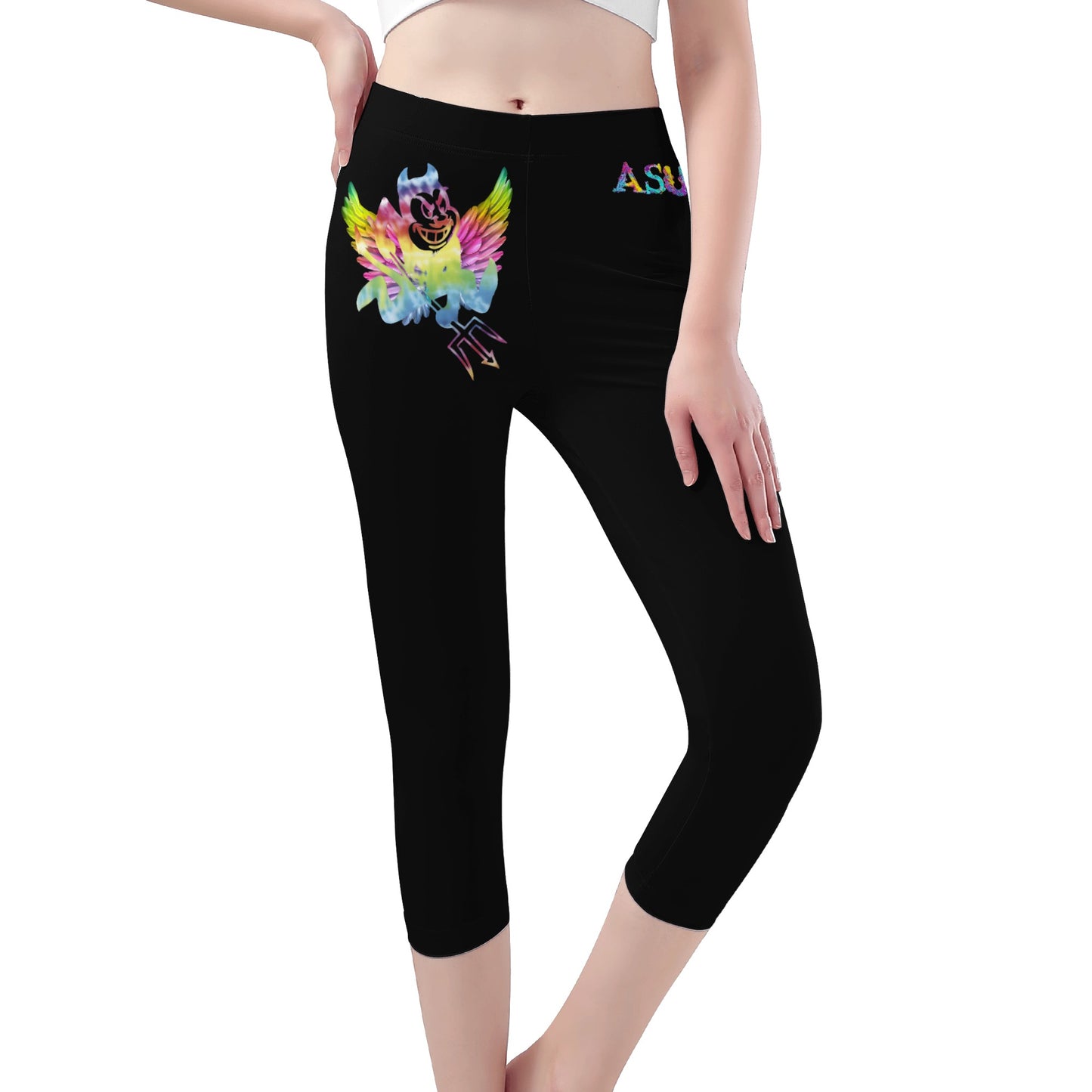 Sun Devil S.O.S Tie-Die Edition Womens Workout  Black Yoga Leggings