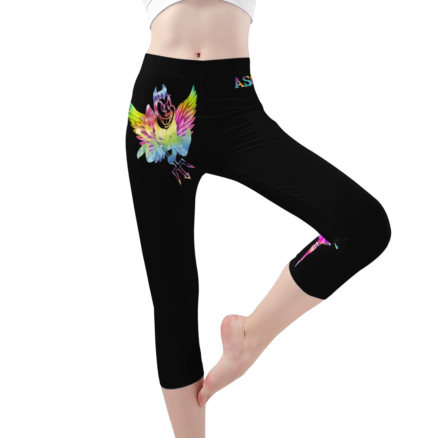 Sun Devil S.O.S Tie-Die Edition Womens Workout  Black Yoga Leggings