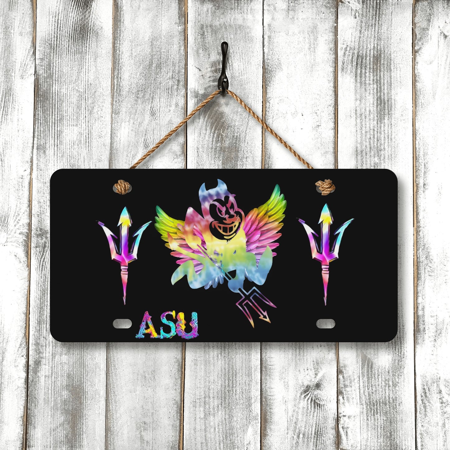 Sun Devil S.O.S Tie-Die Edition Black License Plates