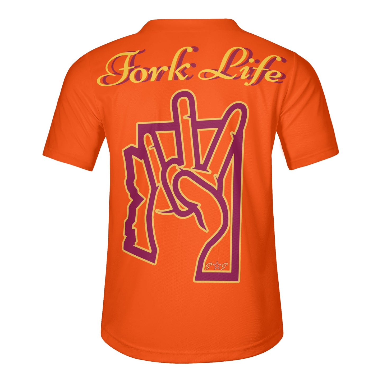 Sun Devil Forks Up Edition Mens Dark Orange Short Sleeve Baseball Jersey