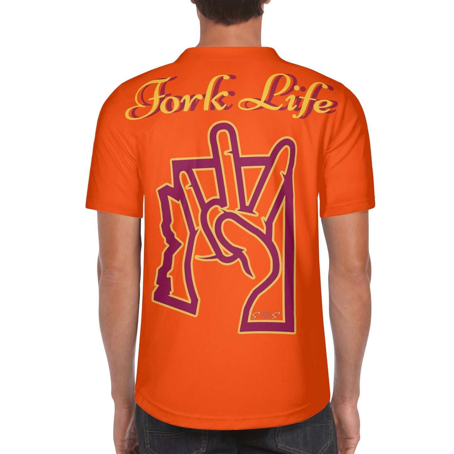 Sun Devil Forks Up Edition Mens Dark Orange Short Sleeve Baseball Jersey