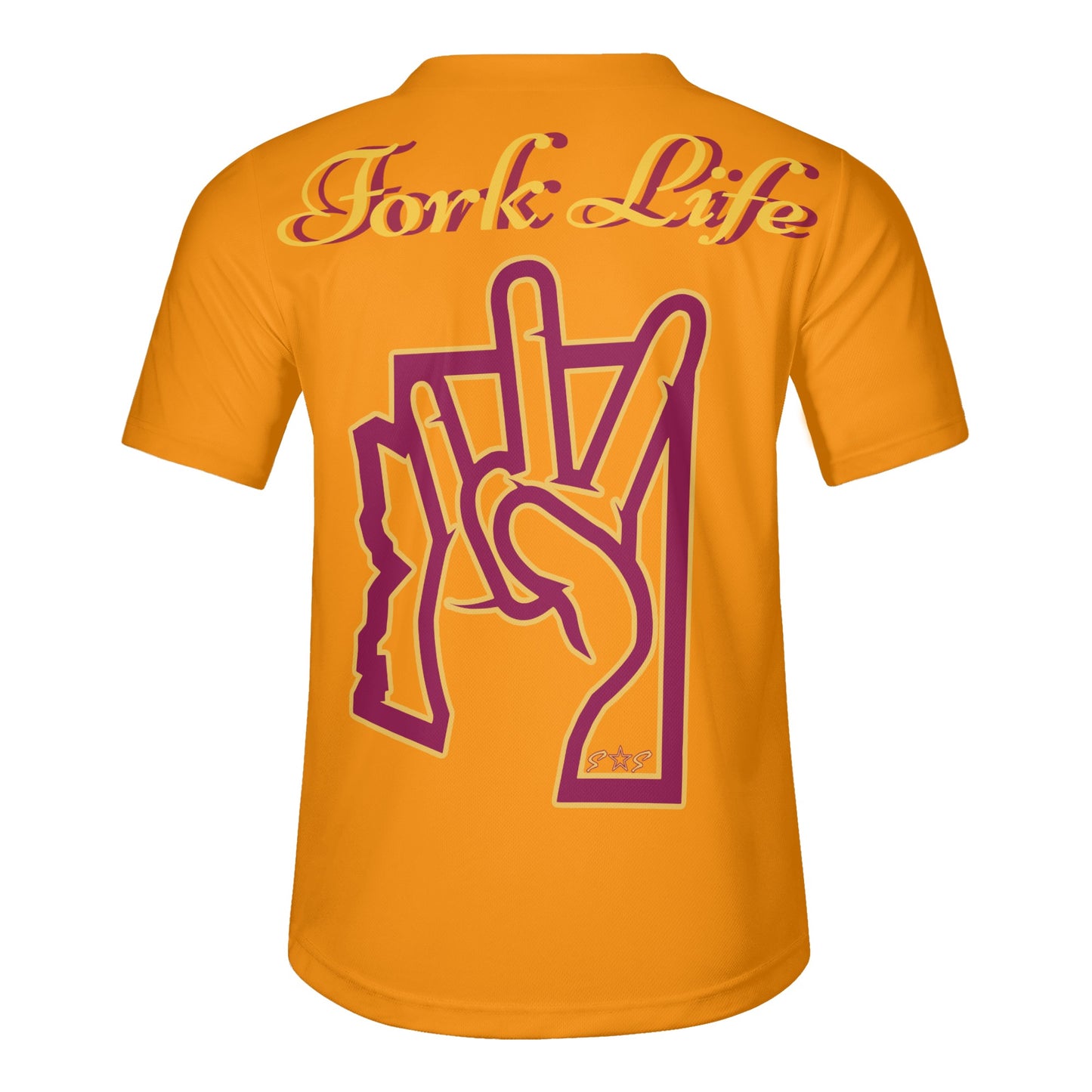 Sun Devil Forks Up  Edition Mens Orange Short Sleeve Baseball Jersey