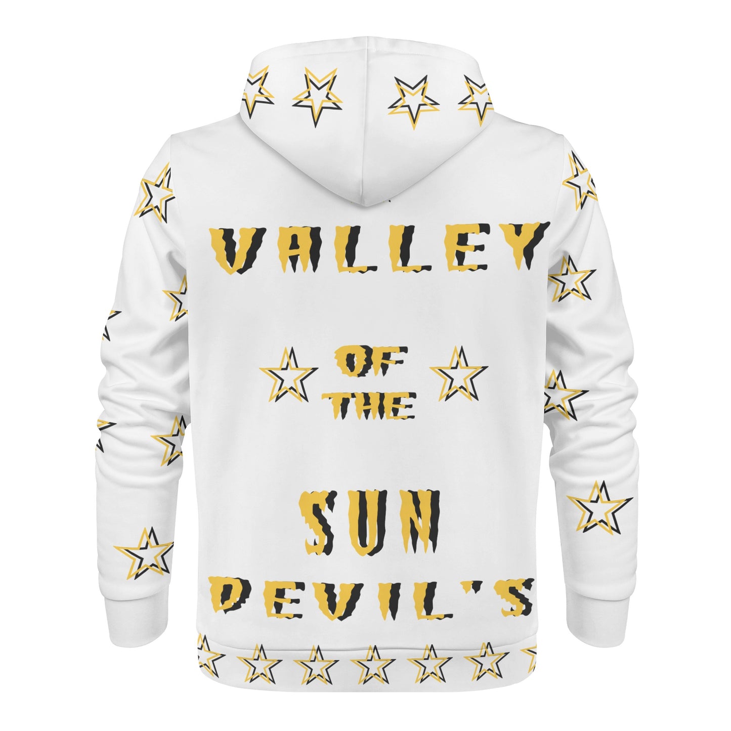 Sun Devil "Follow The Fork" Mens White Zip Hoodie