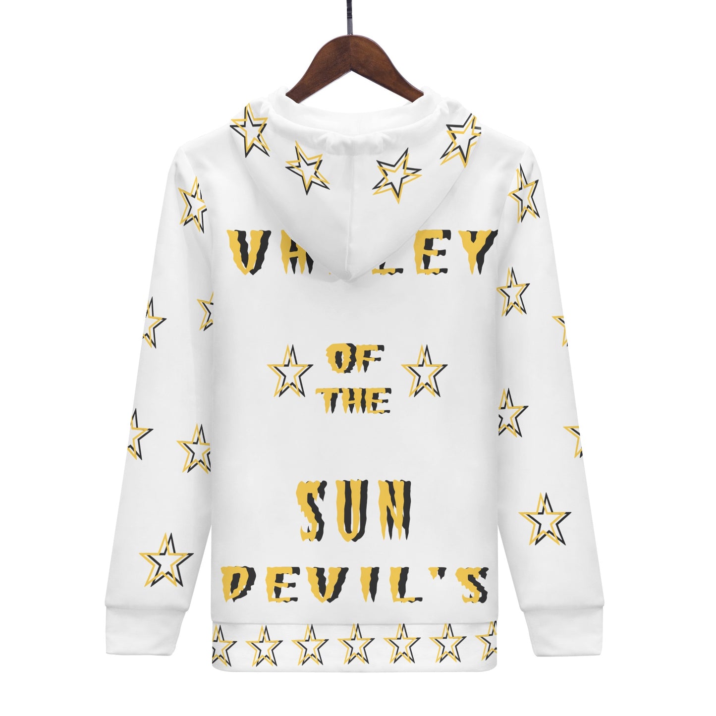 Sun Devil "Follow The Fork" Mens White Zip Hoodie