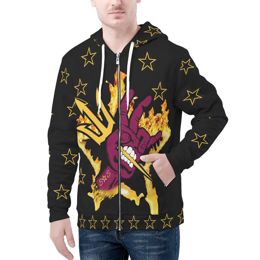 Sun Devil Follow The Fork Mens Black Zip Hoodie