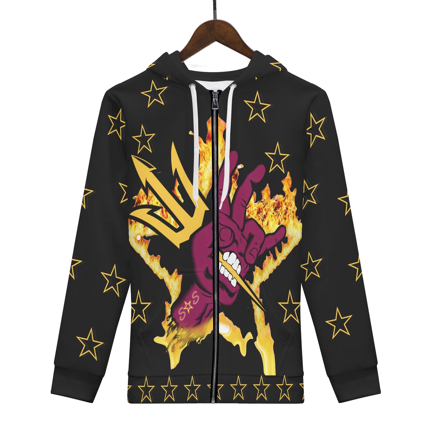 Sun Devil Follow The Fork Mens Black Zip Hoodie