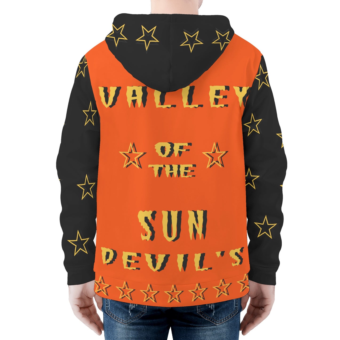 Sun Devil "Follow The Fork" Mens DarkOrange/Black Zip Hoodie