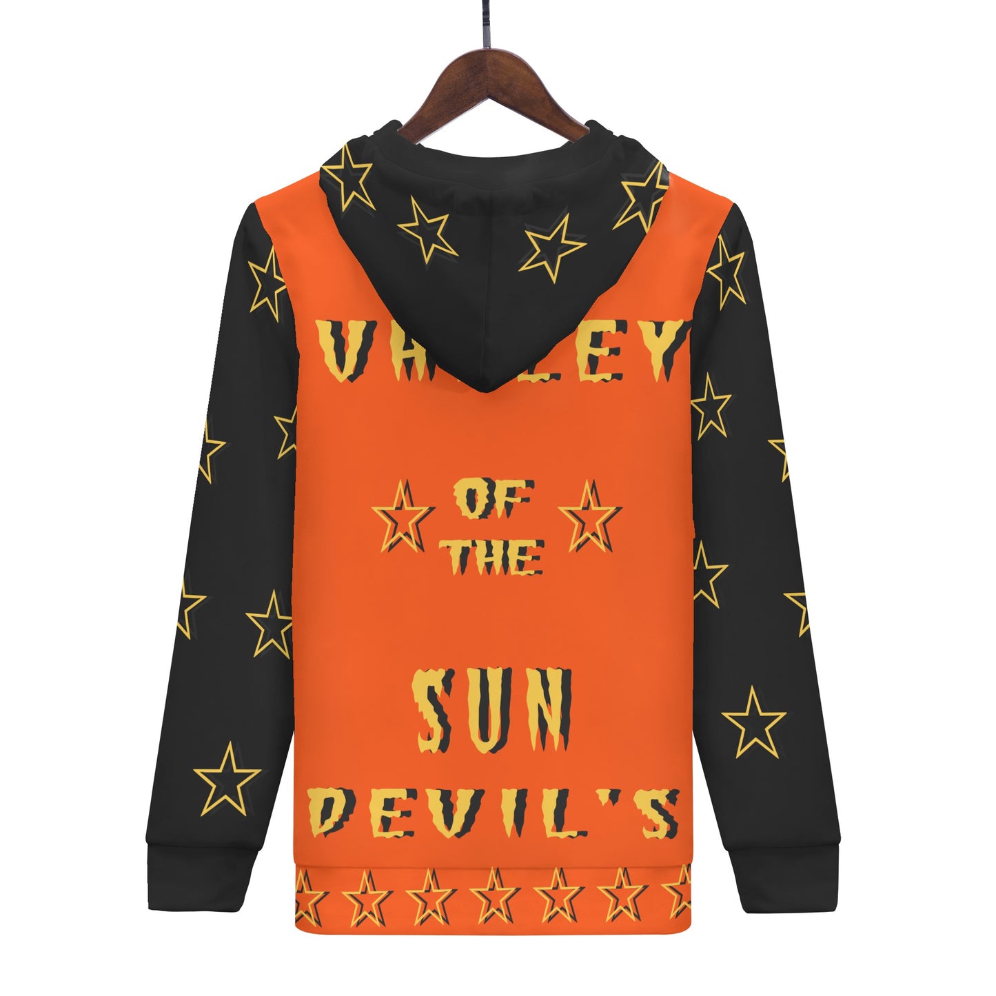 Sun Devil "Follow The Fork" Mens DarkOrange/Black Zip Hoodie