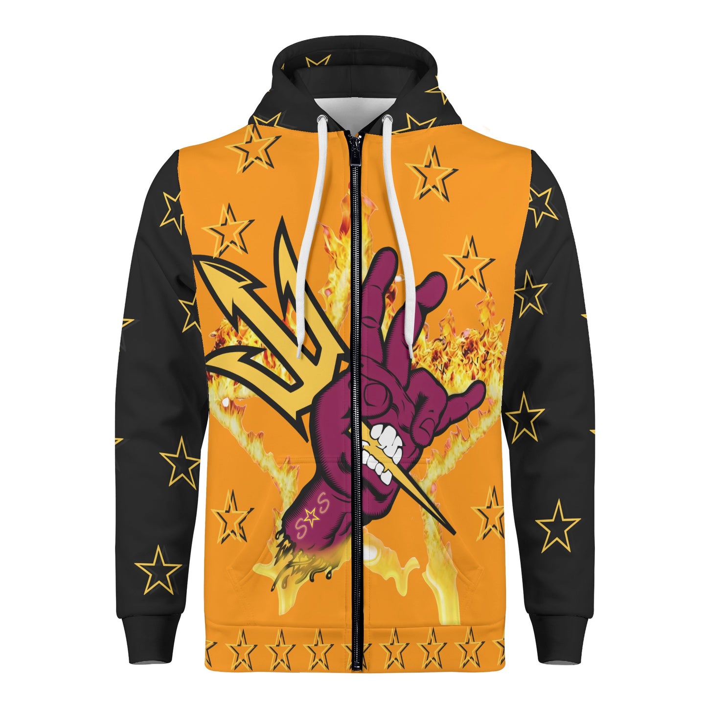 Sun Devil Follow The Fork Mens Orange/Black Zip Hoodie