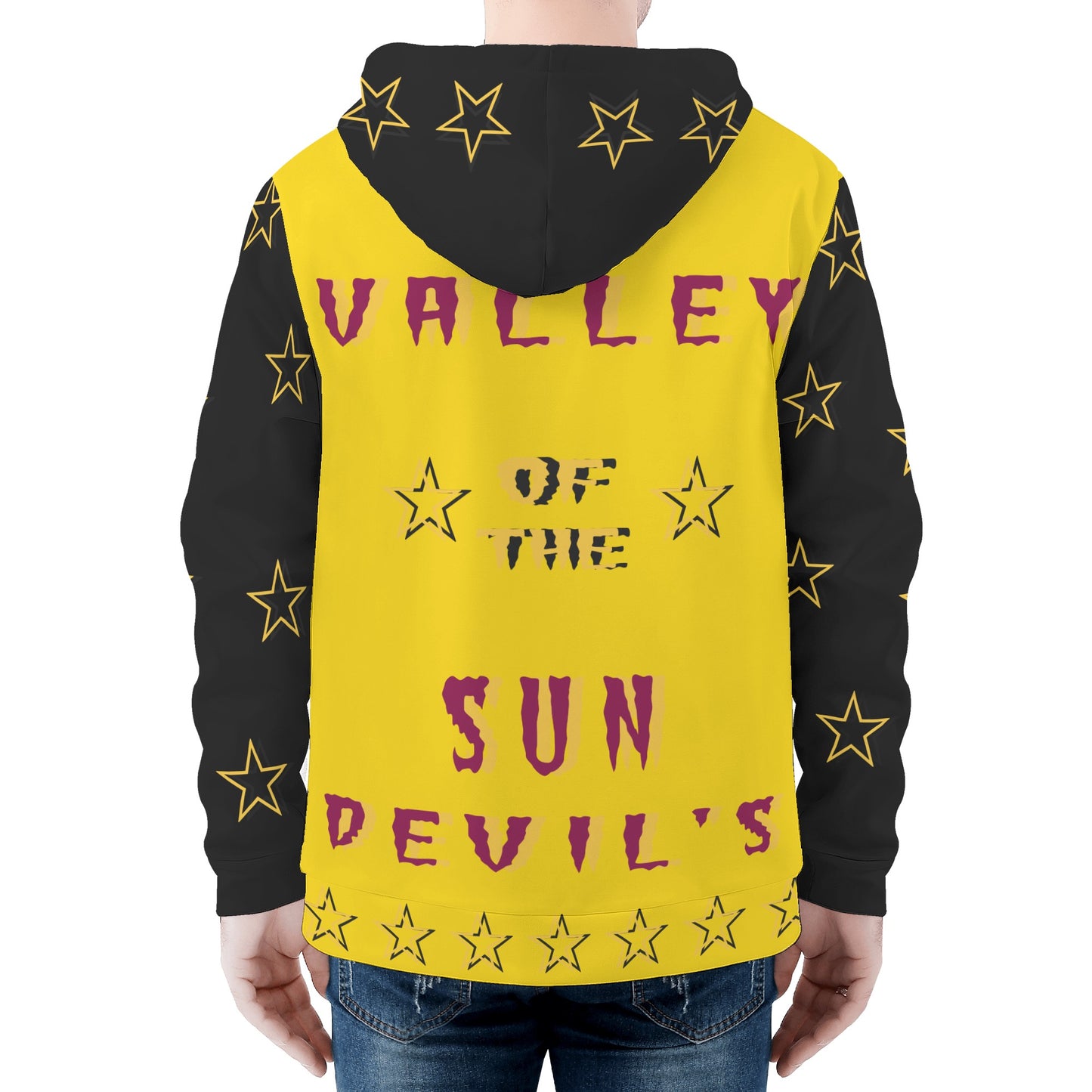 Sun Devil Follow The Fork Mens Gold/Black Zip Hoodie