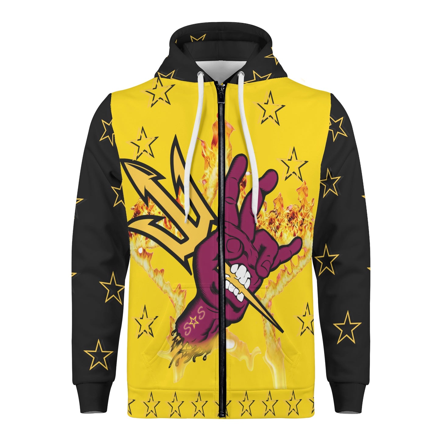 Sun Devil Follow The Fork Mens Gold/Black Zip Hoodie