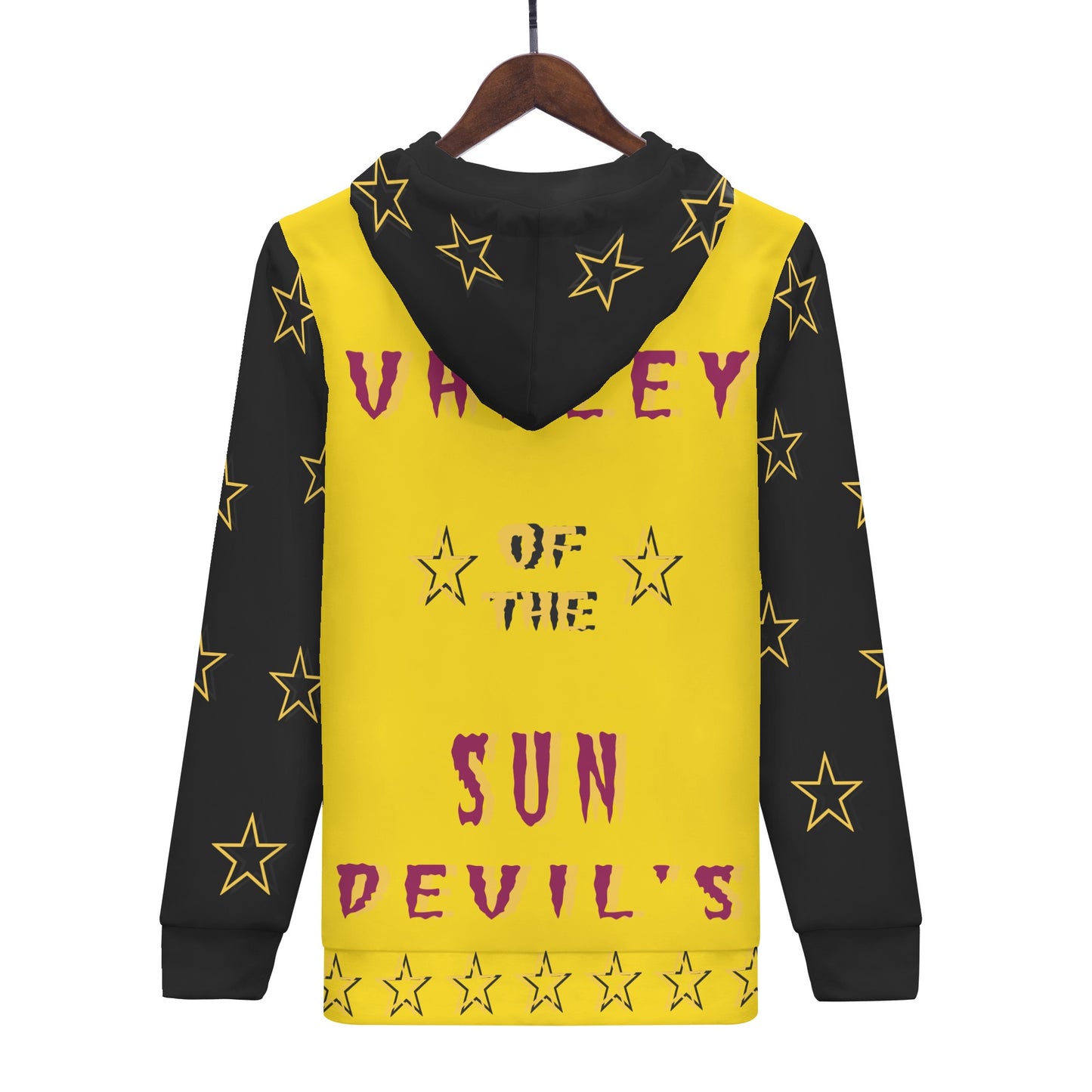 Sun Devil Follow The Fork Mens Gold/Black Zip Hoodie