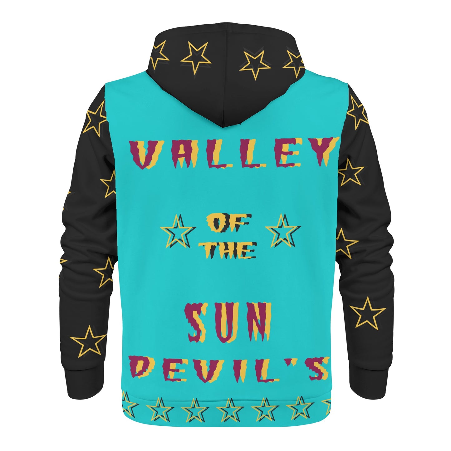 Sun Devil Follow The Fork Mens Turquoise/Black Zip Hoodie