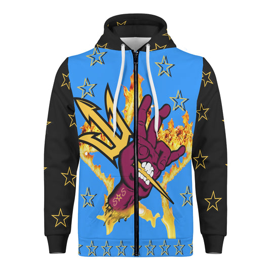 Sun Devil Follow The Fork Mens Blue/Black Zip Hoodie