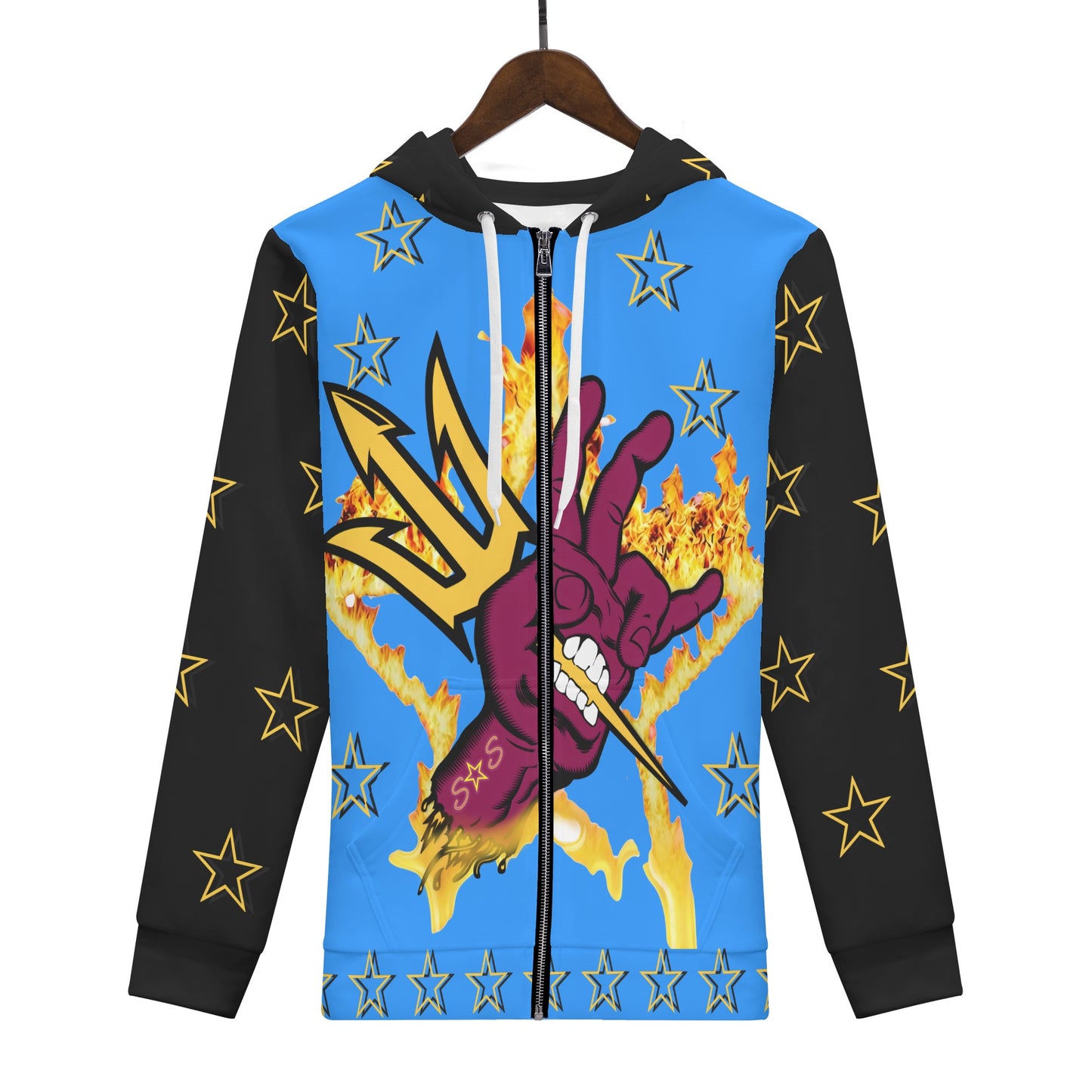 Sun Devil Follow The Fork Mens Blue/Black Zip Hoodie