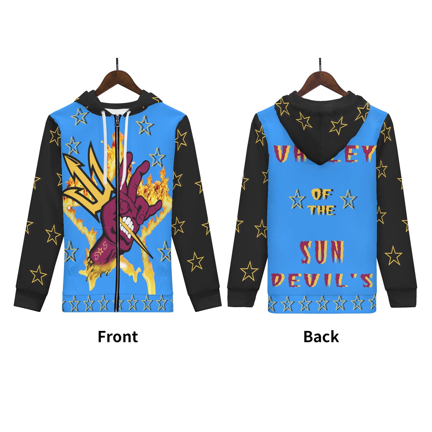 Sun Devil Follow The Fork Mens Blue/Black Zip Hoodie