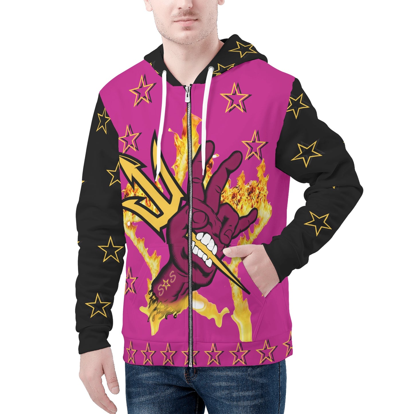 Sun Devil Follow The Fork Mens Purple/Black Zip Hoodie