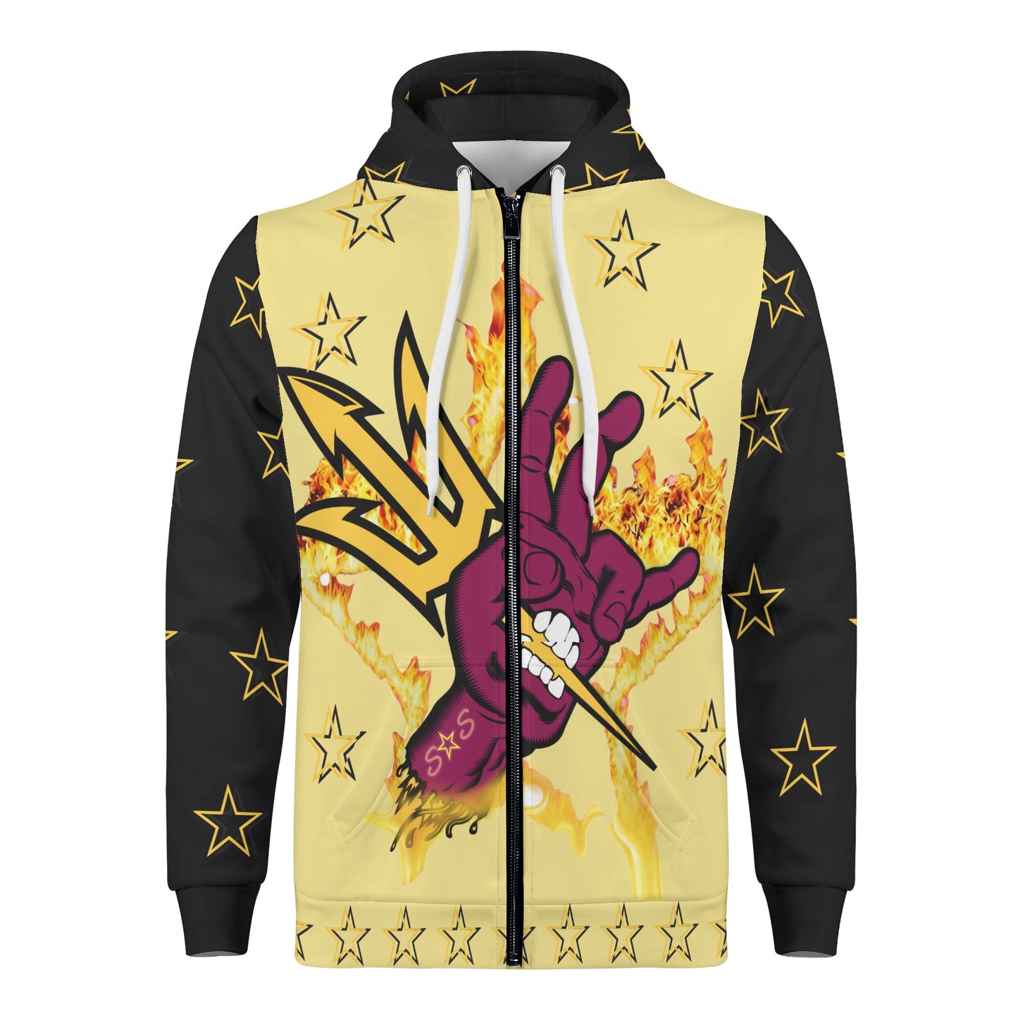 Sun Devil Follow The Fork Mens Tan/Black Zip Hoodie