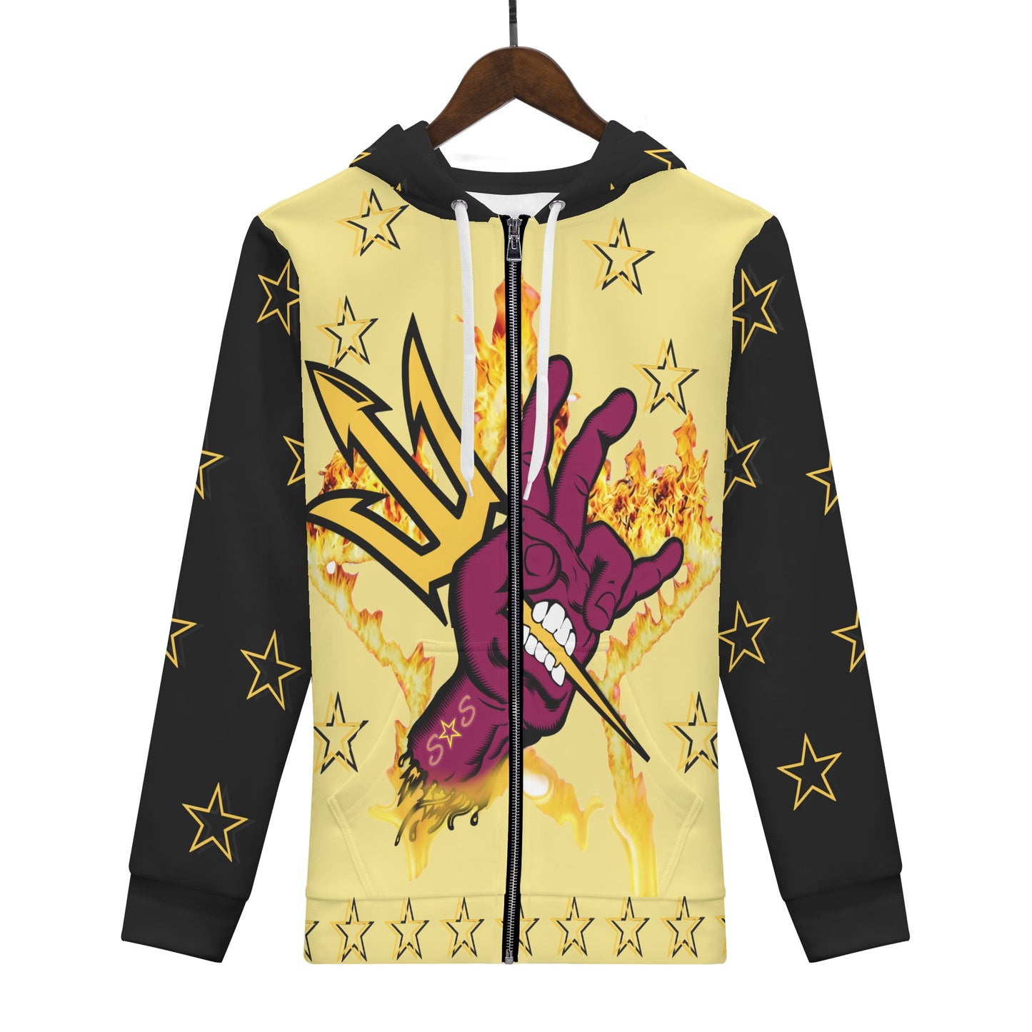 Sun Devil Follow The Fork Mens Tan/Black Zip Hoodie