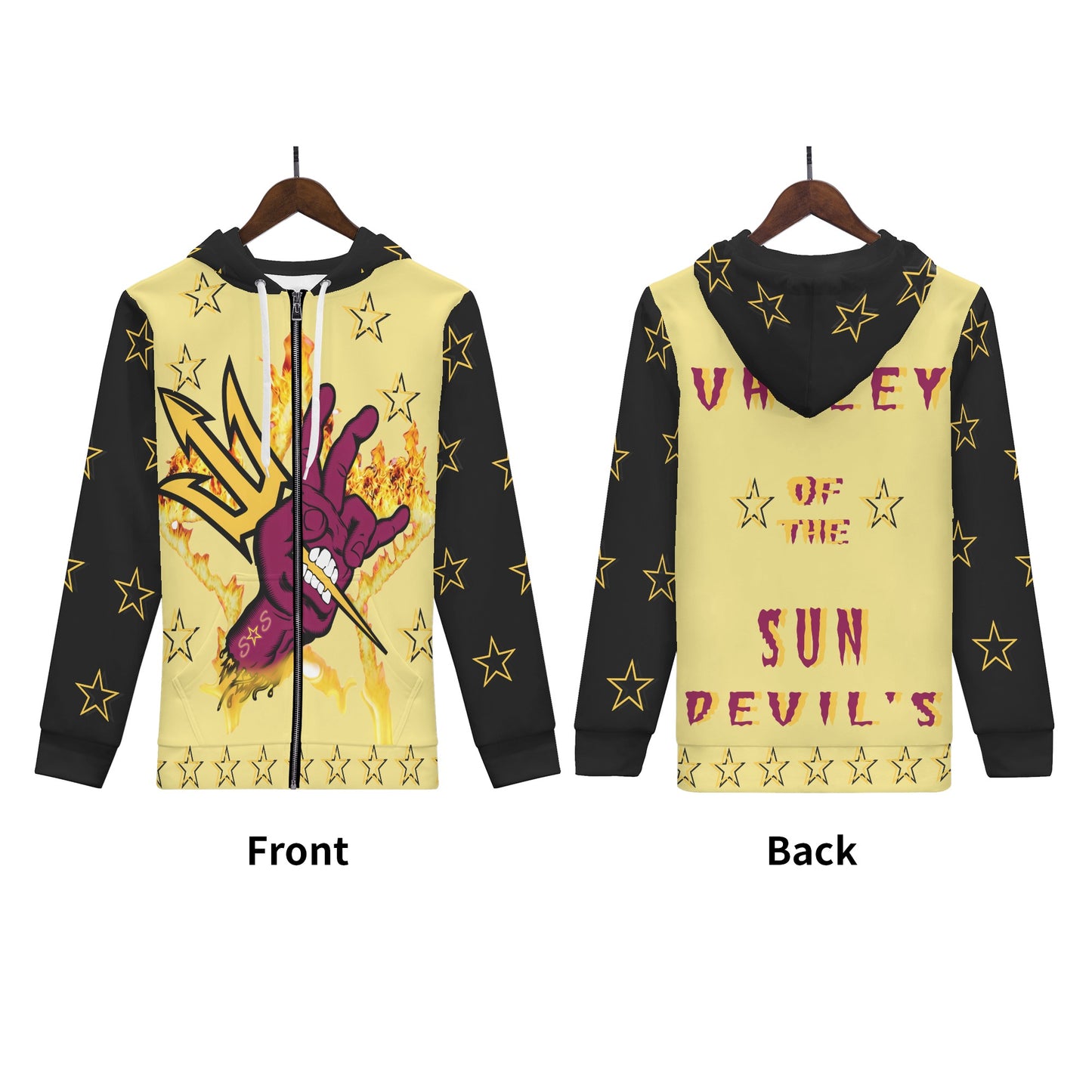 Sun Devil Follow The Fork Mens Tan/Black Zip Hoodie