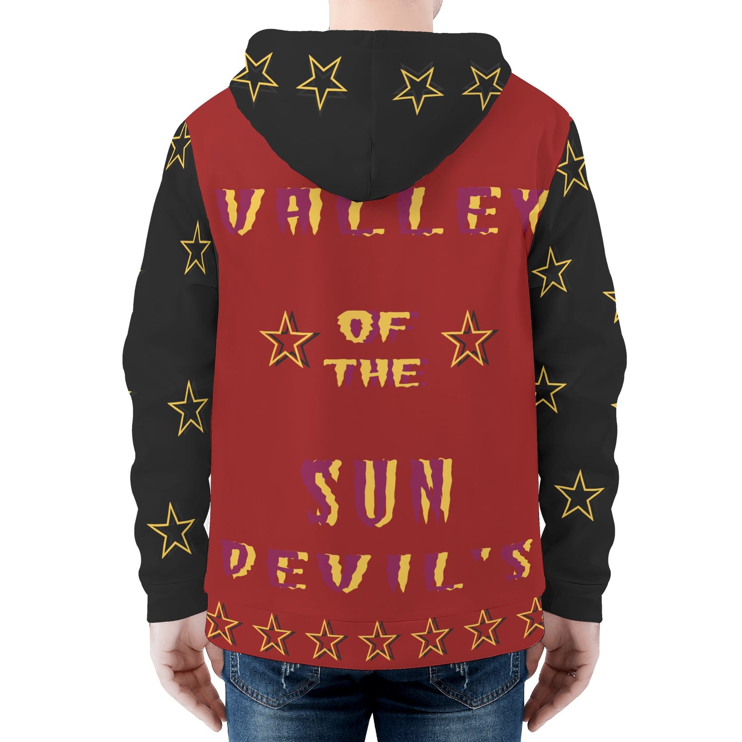 Sun Devil Follow The Fork Mens Maroon/Black Zip Hoodie