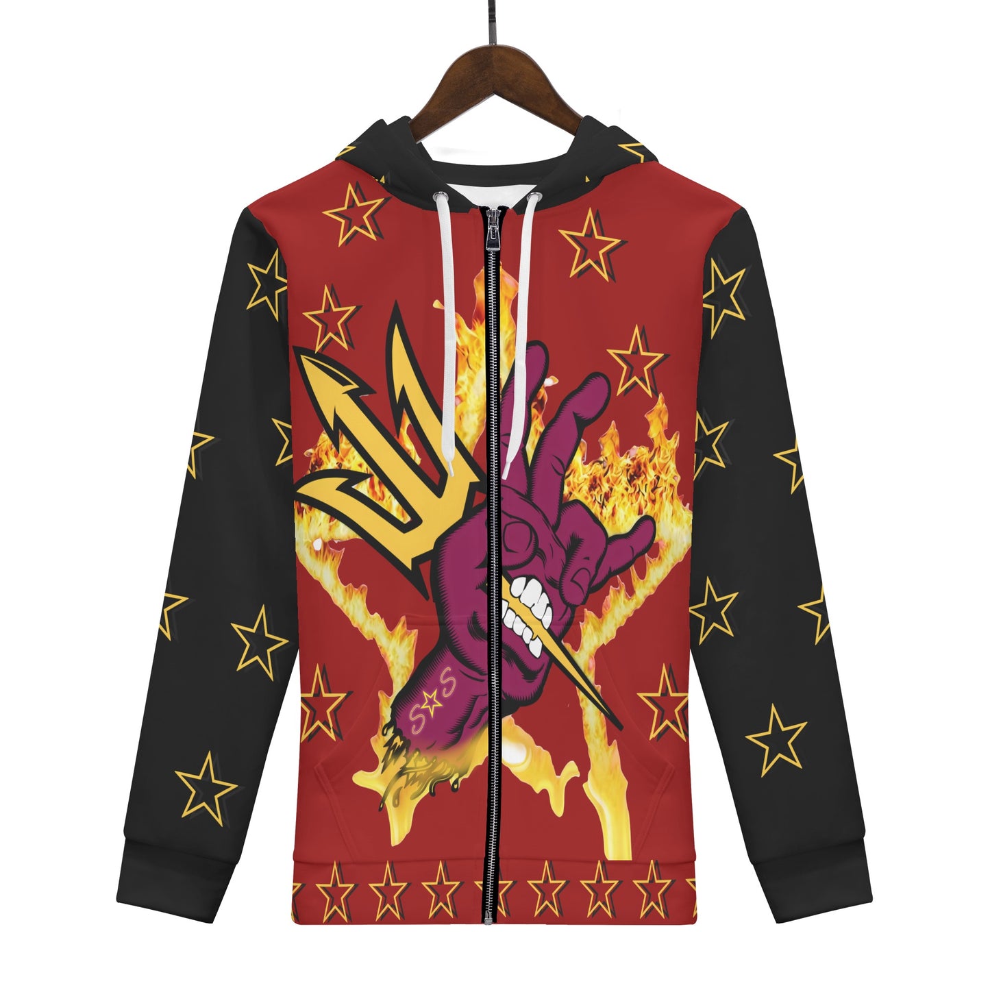 Sun Devil Follow The Fork Mens Maroon/Black Zip Hoodie