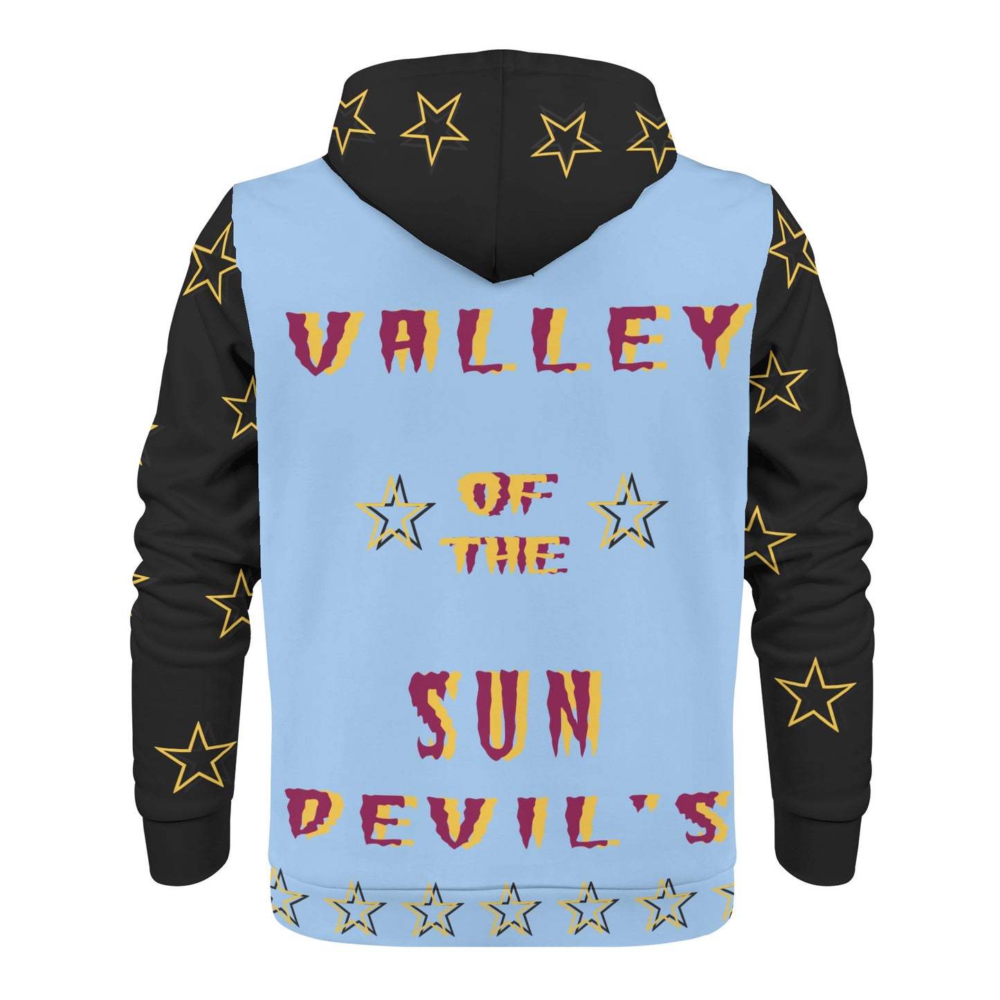 Sun Devil Follow The Fork Mens SkyBlue/Black Zip Hoodie