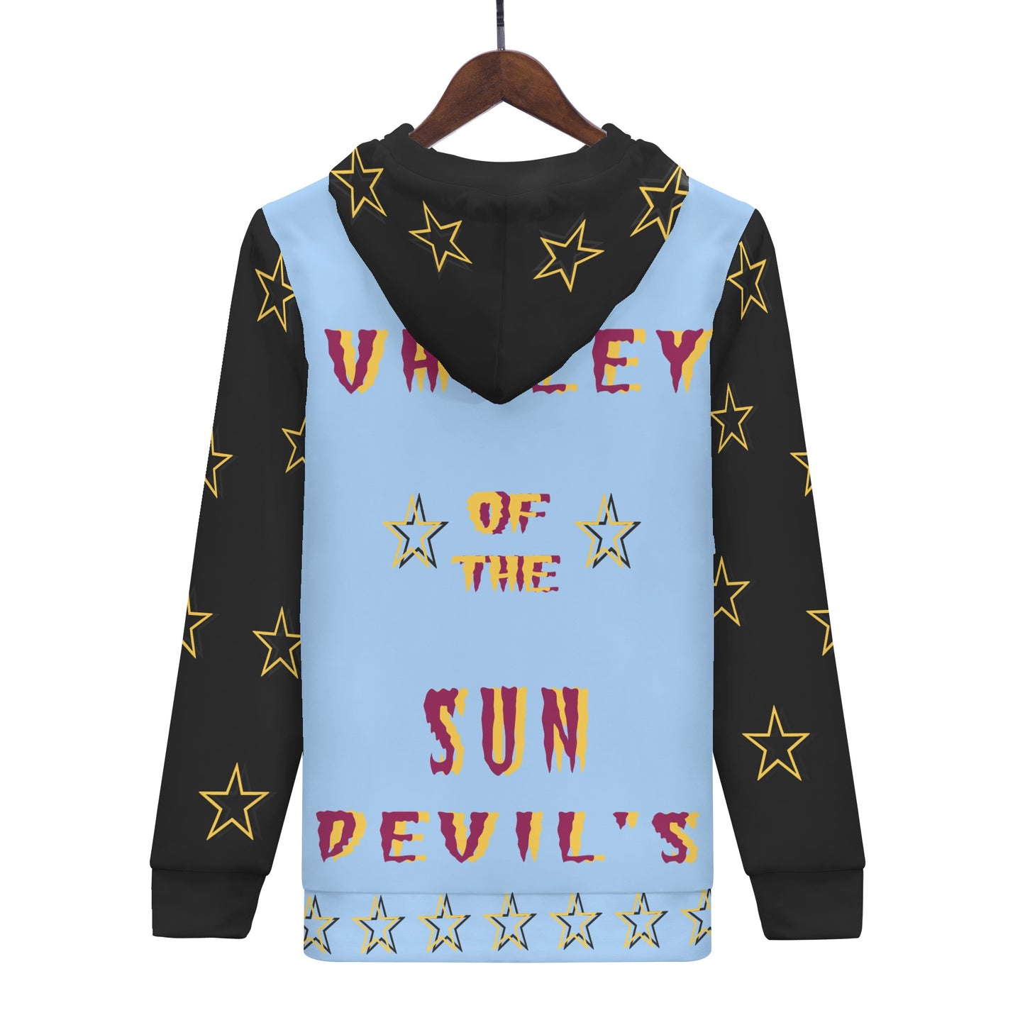 Sun Devil Follow The Fork Mens SkyBlue/Black Zip Hoodie